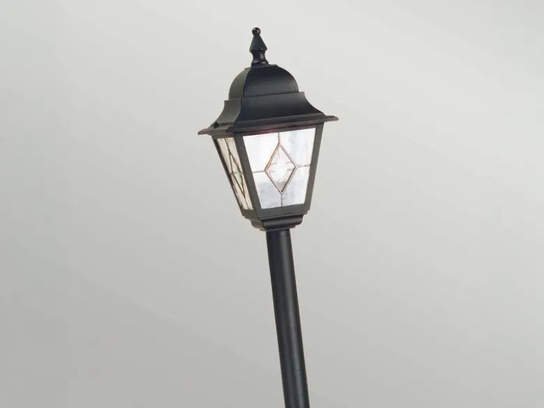 Außen Wegeleuchte NORFOLK Landhausstil Laterne mit Bleiglas, Höhe 109cm