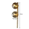 Außergewöhnliche LED Wandlampe Messing 2 flammig Glaskugel Amber, Höhe 60cm