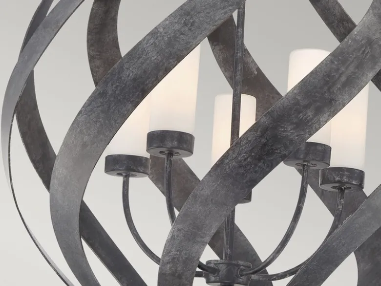Außergewöhnliche Pendelleuchte BLACKSMITH für Innen & Außen, 5-flammig Ø66,4cm