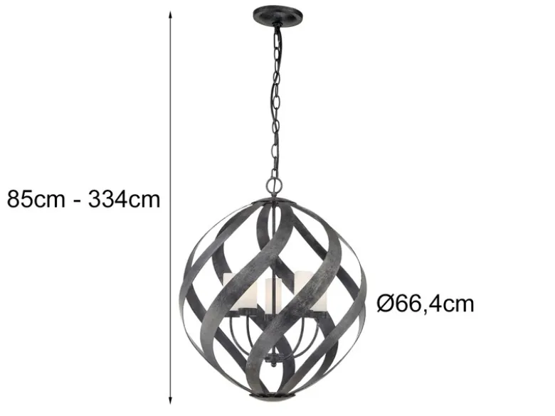 Außergewöhnliche Pendelleuchte BLACKSMITH für Innen & Außen, 5-flammig Ø66,4cm