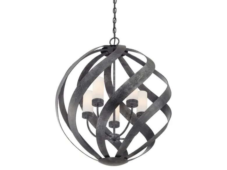 Außergewöhnliche Pendelleuchte BLACKSMITH für Innen & Außen, 5-flammig Ø66,4cm
