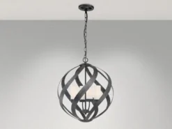 Außergewöhnliche Pendelleuchte BLACKSMITH für Innen & Außen, 4-flammig Ø50cm