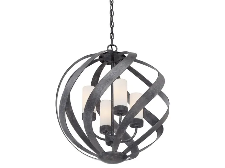 Außergewöhnliche Pendelleuchte BLACKSMITH für Innen & Außen, 4-flammig Ø50cm