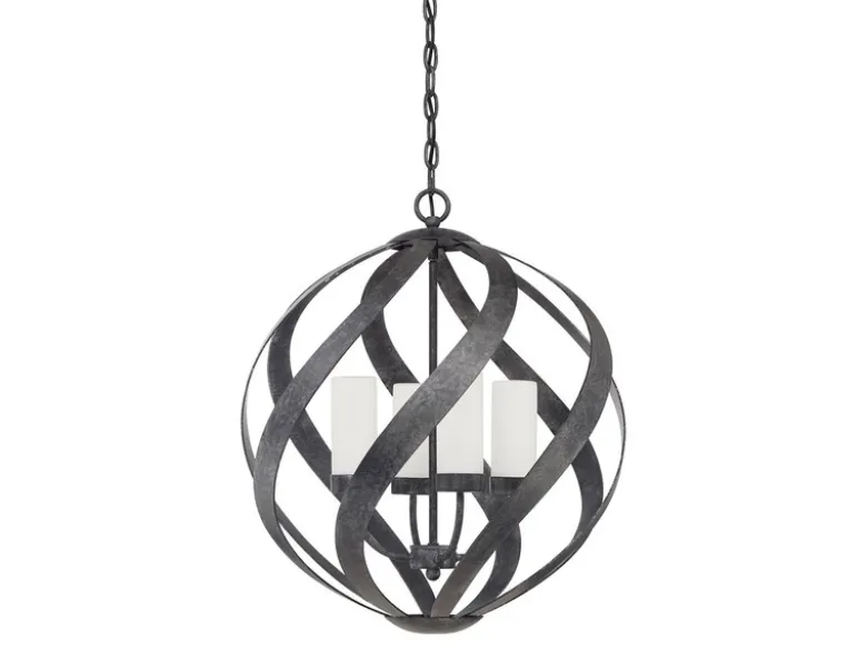 Außergewöhnliche Pendelleuchte BLACKSMITH für Innen & Außen, 4-flammig Ø50cm