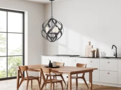 Außergewöhnliche Pendelleuchte BLACKSMITH für Innen & Außen, 4-flammig Ø50cm