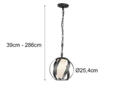 Außergewöhnliche Pendelleuchte BLACKSMITH für Innen & Außen, Ø25cm