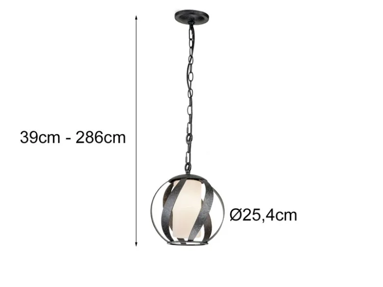 Außergewöhnliche Pendelleuchte BLACKSMITH für Innen & Außen, Ø25cm