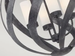 Außergewöhnliche Pendelleuchte für Innen & Außen, 4-flammig Ø50cm