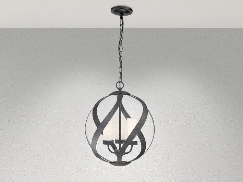 Außergewöhnliche Pendelleuchte BLACKSMITH für Innen & Außen, 3-flammig Ø40,7cm