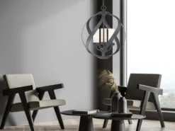 Außergewöhnliche Pendelleuchte BLACKSMITH für Innen & Außen, 3-flammig Ø40,7cm