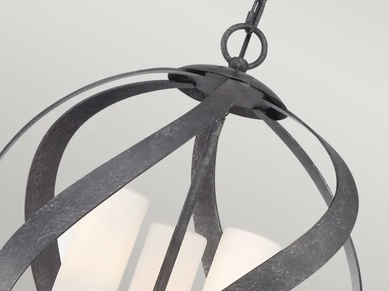 Außergewöhnliche Pendelleuchte BLACKSMITH für Innen & Außen, 3-flammig Ø40,7cm