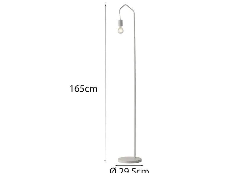 Außergewöhnliche Stehlampe HABITAT weiß - minimalistische Designerlampe H: 165cm