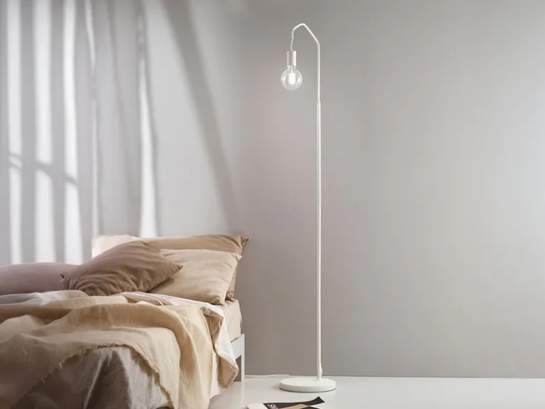 Außergewöhnliche Stehlampe HABITAT weiß - minimalistische Designerlampe H: 165cm