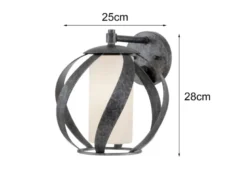 Außergewöhnliche Wandleuchte BLACKSMITH für Innen & Außen, Höhe 28cm