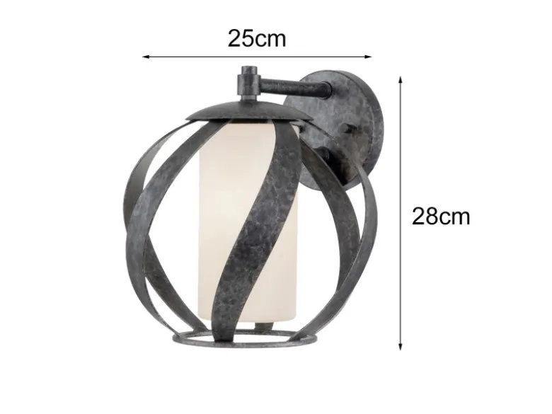Außergewöhnliche Wandleuchte BLACKSMITH für Innen & Außen, Höhe 28cm