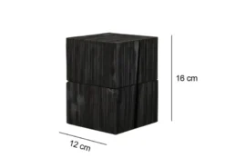 Aufklappbare LED Tischleuchte TREASURE aus Holz Schwarz, Höhe 16cm
