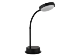 Aufladbare Akku Schreibtischlampe dimmbar, Schwarz mit Flexrohr, Höhe 38cm