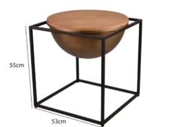 Ausgefallene Couchtische 2er Set aus Metall und Holz