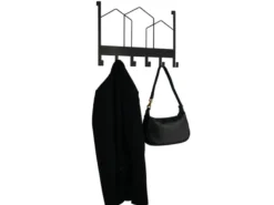 Ausgefallene Türgarderobe LOTTI aus Metall in Schwarz, Breite 48cm