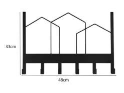 Ausgefallene Türgarderobe LOTTI aus Metall in Schwarz, Breite 48cm