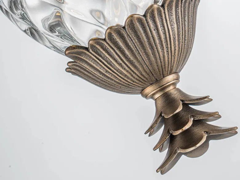 Ausgefallene Außenwandleuchte PLANTATION Bronzefarbig, Höhe 35,5cm
