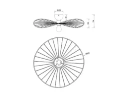 Ausgefallene Deckenleuchte CHAPEAU Lampenschirm Schwarzer Draht, Ø 60cm