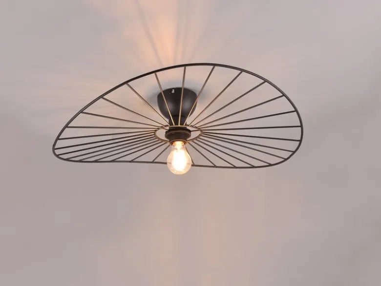 Ausgefallene Deckenleuchte CHAPEAU Lampenschirm Schwarzer Draht, Ø 60cm