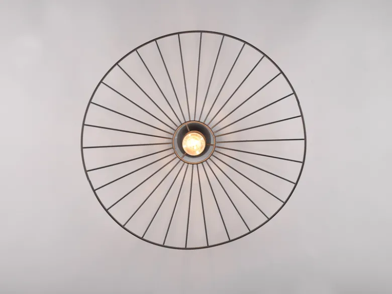 Ausgefallene Deckenleuchte CHAPEAU Lampenschirm Schwarzer Draht, Ø 60cm