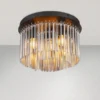 Ausgefallene Deckenleuchte GORLEY mit Rauchglas Stäben Kristalloptik, Ø 32cm