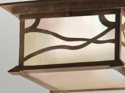 Ausgefallene LED Außendeckenleuchte im antiken Design, Ø30cm