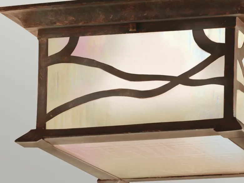 Ausgefallene LED Außendeckenleuchte im antiken Design, Ø30cm