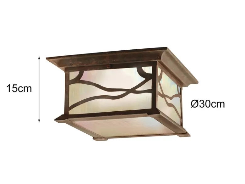 Ausgefallene LED Außendeckenleuchte im antiken Design, Ø30cm