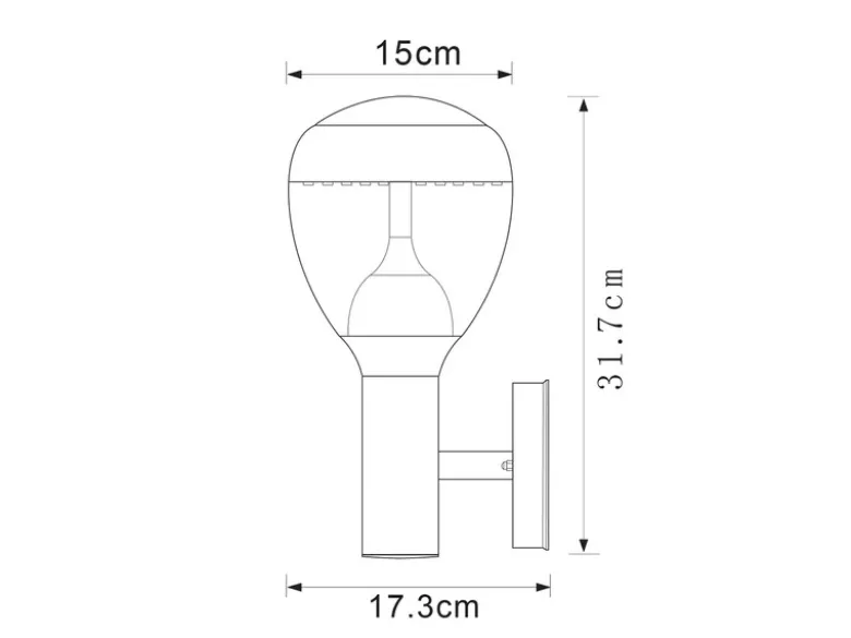 Ausgefallene LED Außenwandleuchte CALLISTO aus Edelstahl in Silber, Höhe 32cm