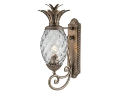 Ausgefallene LED Außenwandleuchte Bronzefarbig, Höhe 54cm