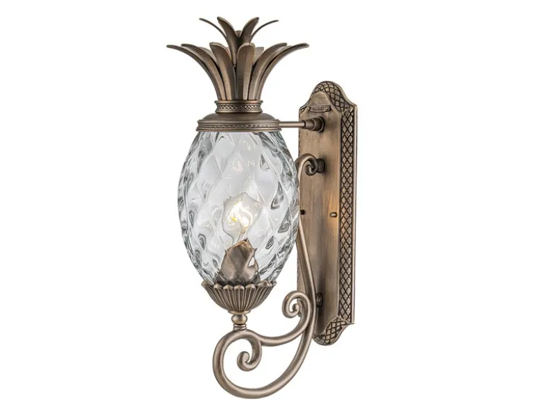 Ausgefallene LED Außenwandleuchte Bronzefarbig, Höhe 54cm