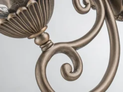 Ausgefallene LED Außenwandleuchte Bronzefarbig, Höhe 54cm