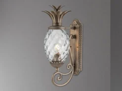 Ausgefallene LED Außenwandleuchte Bronzefarbig, Höhe 54cm