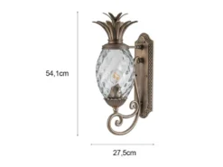 Ausgefallene LED Außenwandleuchte Bronzefarbig, Höhe 54cm