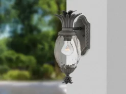 Ausgefallene LED Außenwandleuchte Schwarz, Höhe 35,5cm