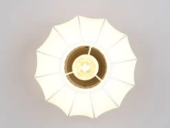Ausgefallene LED Deckenleuchte mit Stoff Lampenschirm in Weiß, Ø 25cm