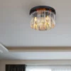 Ausgefallene LED Deckenleuchte mit Rauchglas Stäben, Ø 32cm