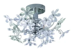 Ausgefallene LED Deckenleuchte mit Blumen, dimmbar über Schalter Ø 38cm