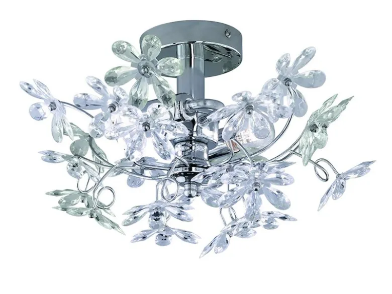 Ausgefallene LED Deckenleuchte mit Blumen, dimmbar über Schalter Ø 38cm