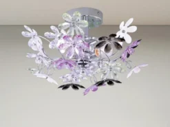 Ausgefallene LED Deckenleuchte mit Blumen, dimmbar über Schalter Ø 38cm