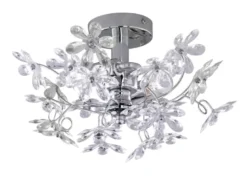 Ausgefallene LED Deckenleuchte mit Blumen, dimmbar über Schalter Ø 38cm
