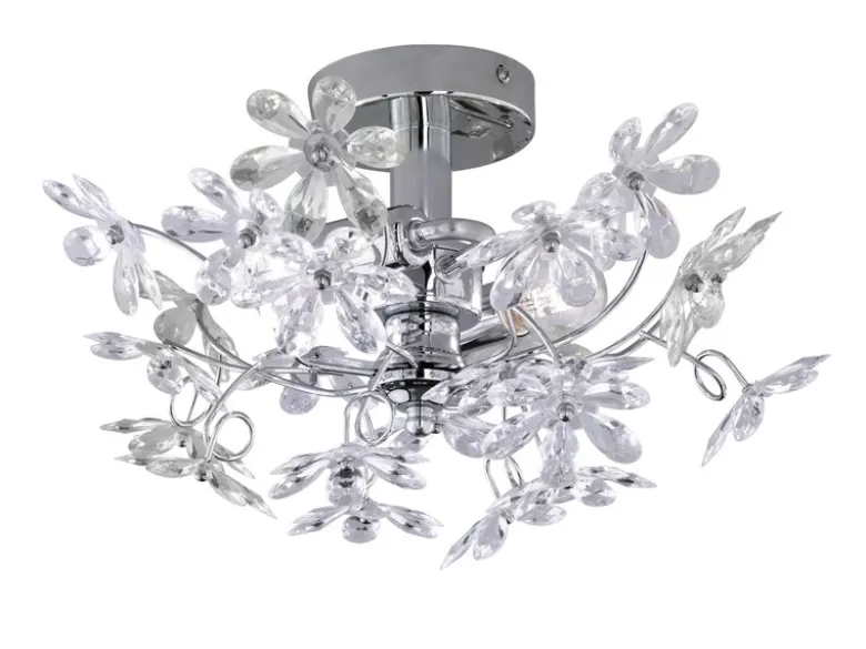 Ausgefallene LED Deckenleuchte mit Blumen, dimmbar über Schalter Ø 38cm