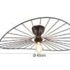 Ausgefallene LED Deckenleuchte Lampenschirm Schwarzer Draht, Ø 60cm
