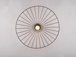 Ausgefallene LED Deckenleuchte Lampenschirm Schwarzer Draht, Ø 60cm
