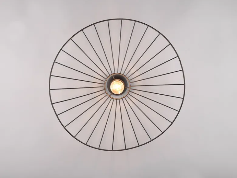 Ausgefallene LED Deckenleuchte Lampenschirm Schwarzer Draht, Ø 60cm