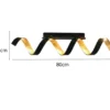 Ausgefallene LED Deckenlleuchte HELIX Schwarz / Gold, Breite 80cm